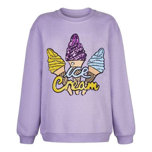 KIDS SWEATSHIRT ICECREAM Lavender